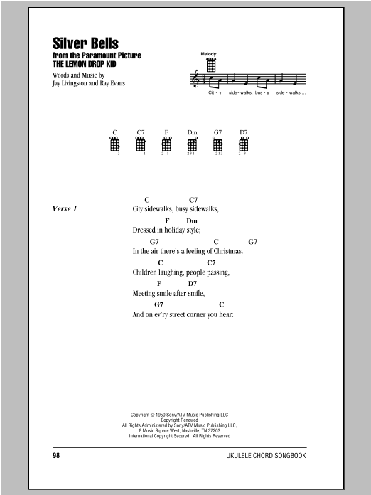 Ray Evans Silver Bells sheet music notes and chords arranged for Trumpet and Piano