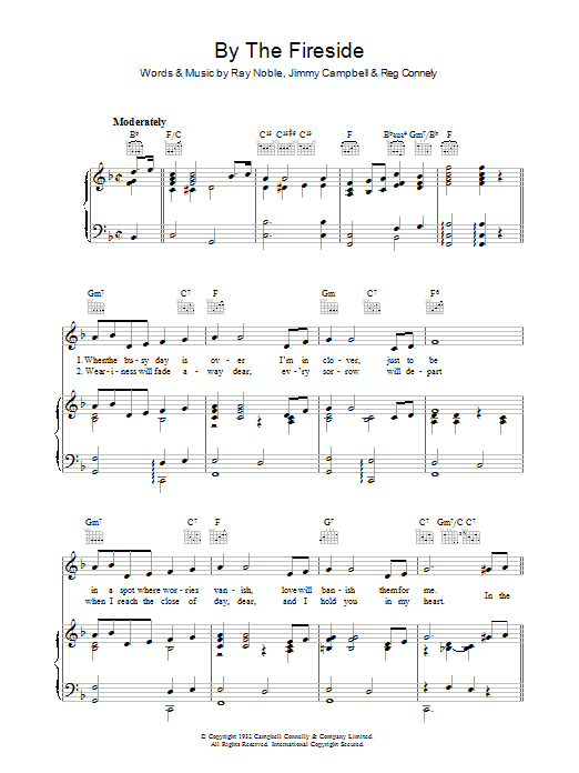 Ray Noble By The Fireside sheet music notes and chords arranged for Piano, Vocal & Guitar Chords