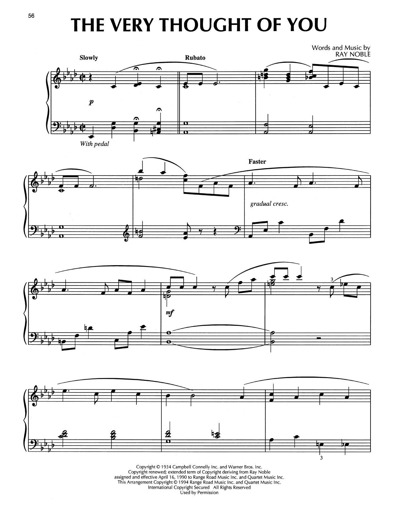 Ray Noble The Very Thought Of You (arr. Bill Boyd) sheet music notes and chords arranged for Piano Solo