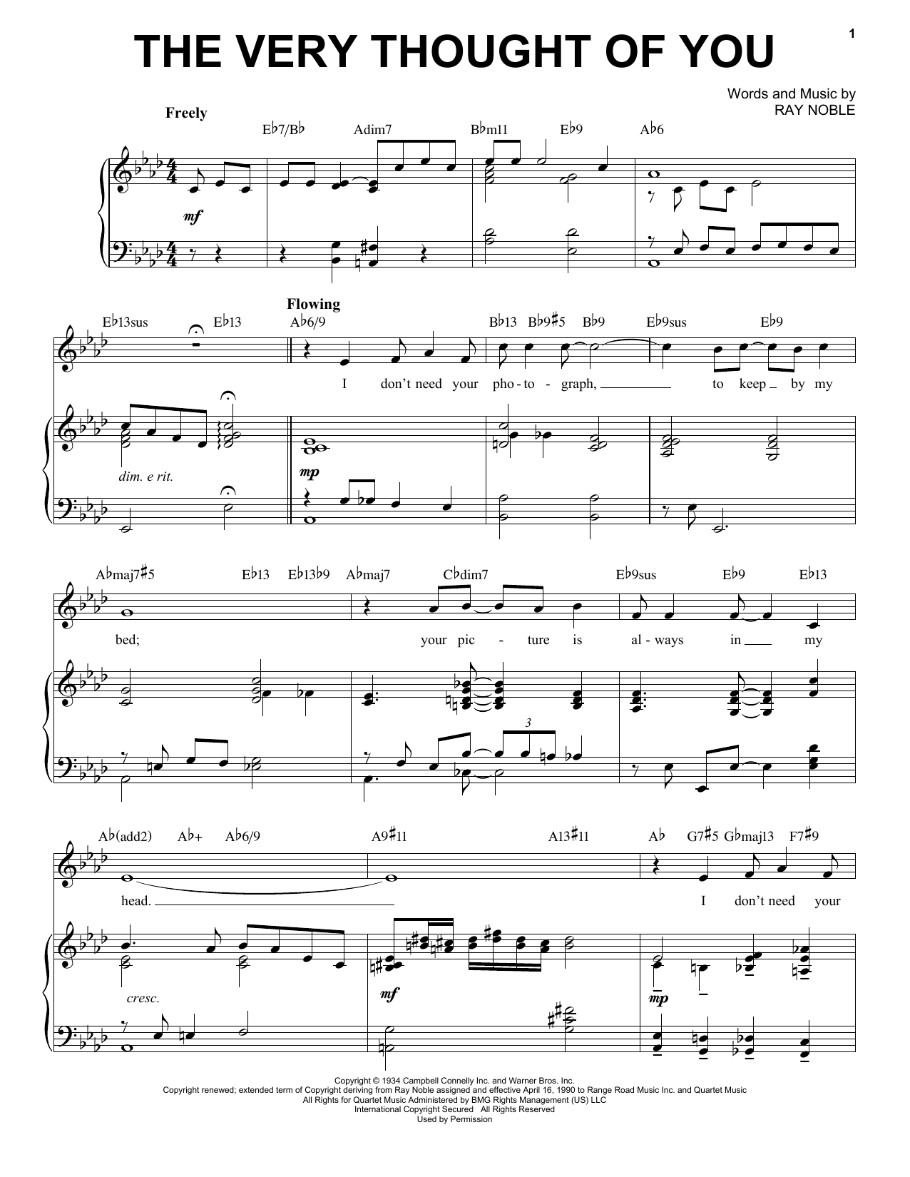 Ray Noble The Very Thought Of You [Jazz version] (arr. Brent Edstrom) sheet music notes and chords arranged for Piano & Vocal