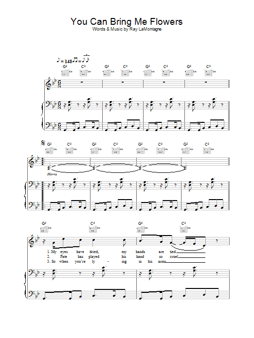 Ray LaMontagne You Can Bring Me Flowers sheet music notes and chords arranged for Guitar Tab