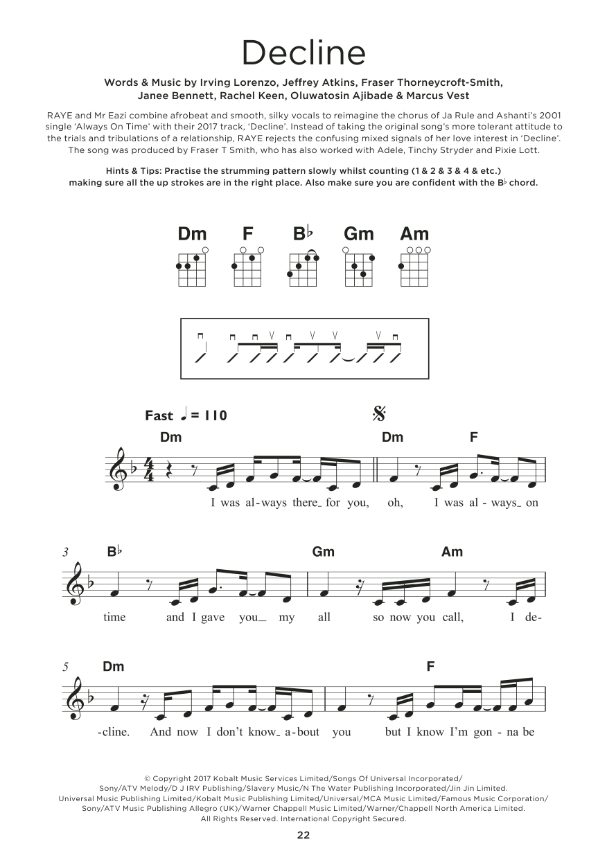 RAYE and Mr Eazi Decline sheet music notes and chords arranged for Really Easy Piano