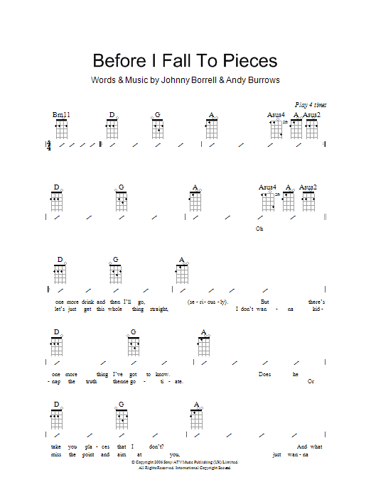 Razorlight Before I Fall To Pieces sheet music notes and chords arranged for Piano, Vocal & Guitar Chords