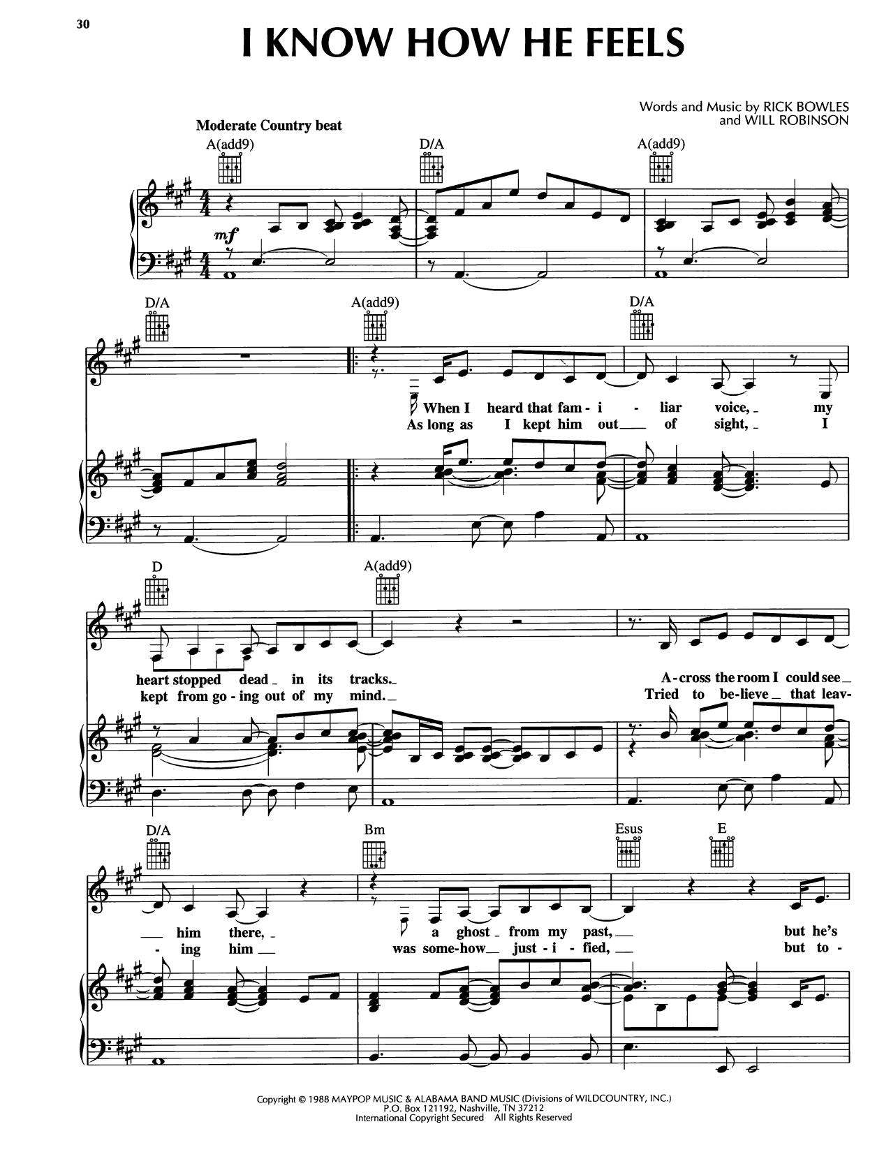 Reba McEntire I Know How He Feels sheet music notes and chords arranged for Piano, Vocal & Guitar Chords (Right-Hand Melody)