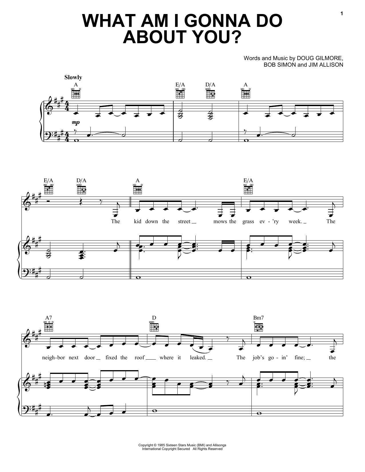 Reba McEntire What Am I Gonna Do About You? sheet music notes and chords arranged for Piano, Vocal & Guitar Chords (Right-Hand Melody)