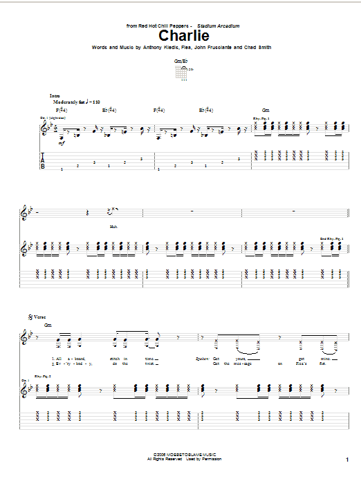 Red Hot Chili Peppers Charlie sheet music notes and chords arranged for Drums Transcription