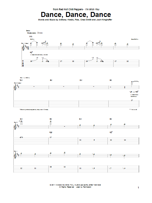 Red Hot Chili Peppers Dance, Dance, Dance sheet music notes and chords arranged for Drums Transcription
