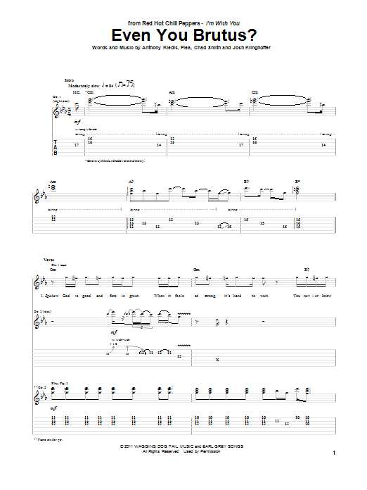 Red Hot Chili Peppers Even You Brutus? sheet music notes and chords arranged for Drums Transcription