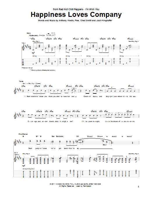 Red Hot Chili Peppers Happiness Loves Company sheet music notes and chords arranged for Drums Transcription