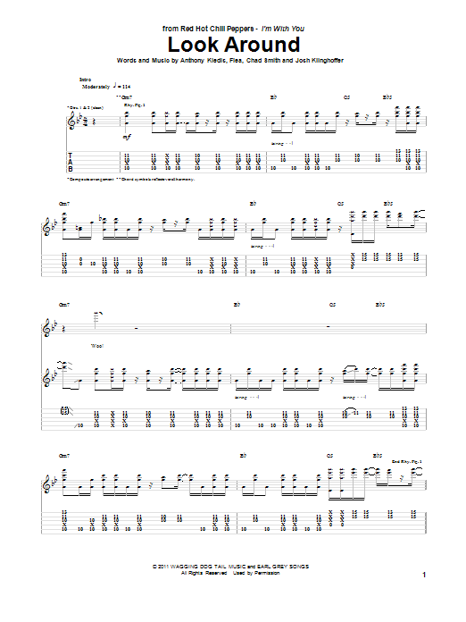 Red Hot Chili Peppers Look Around sheet music notes and chords arranged for Drums Transcription