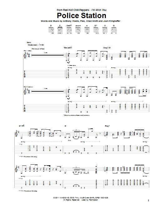 Red Hot Chili Peppers Police Station sheet music notes and chords arranged for Drums Transcription