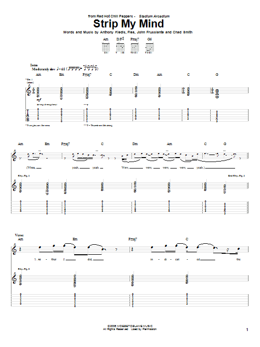 Red Hot Chili Peppers Strip My Mind sheet music notes and chords arranged for Drums Transcription