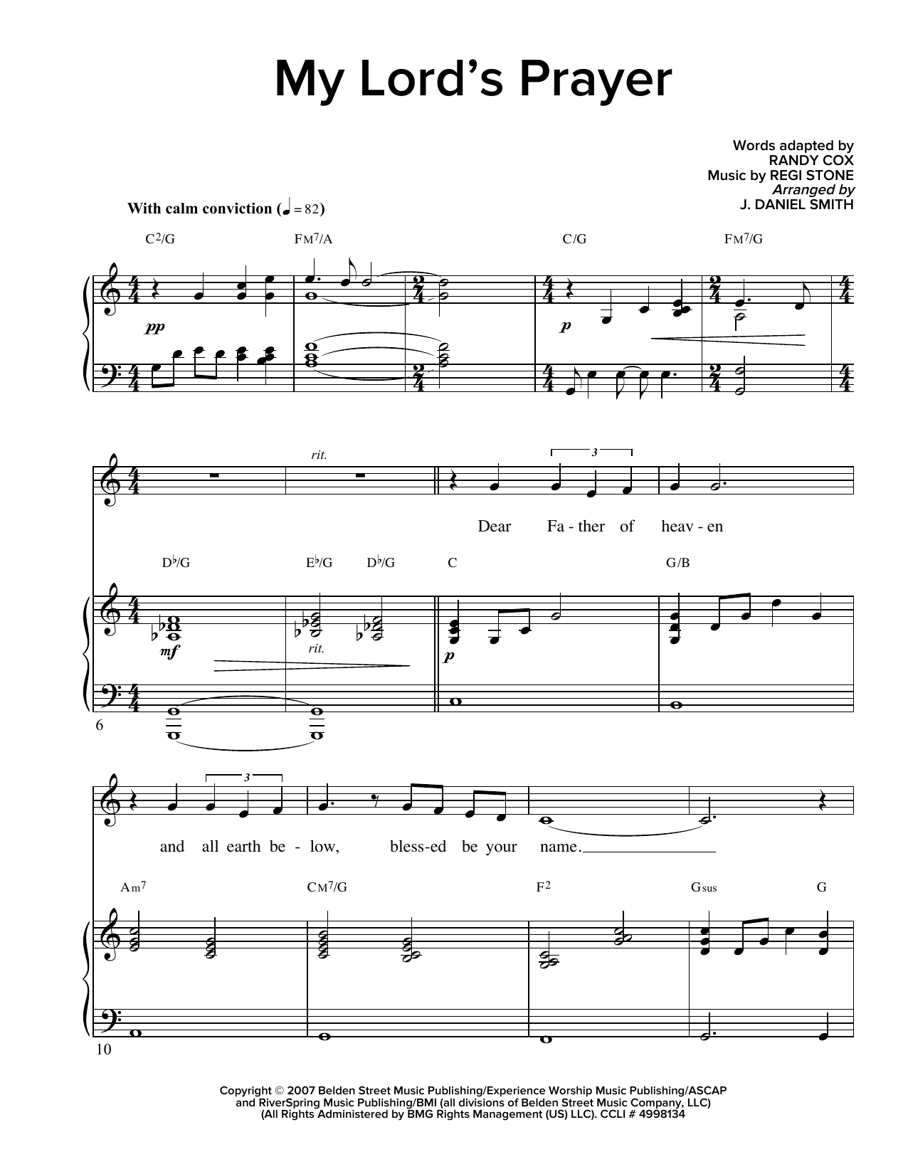 Regi Stone My Lord's Prayer sheet music notes and chords arranged for SATB Choir