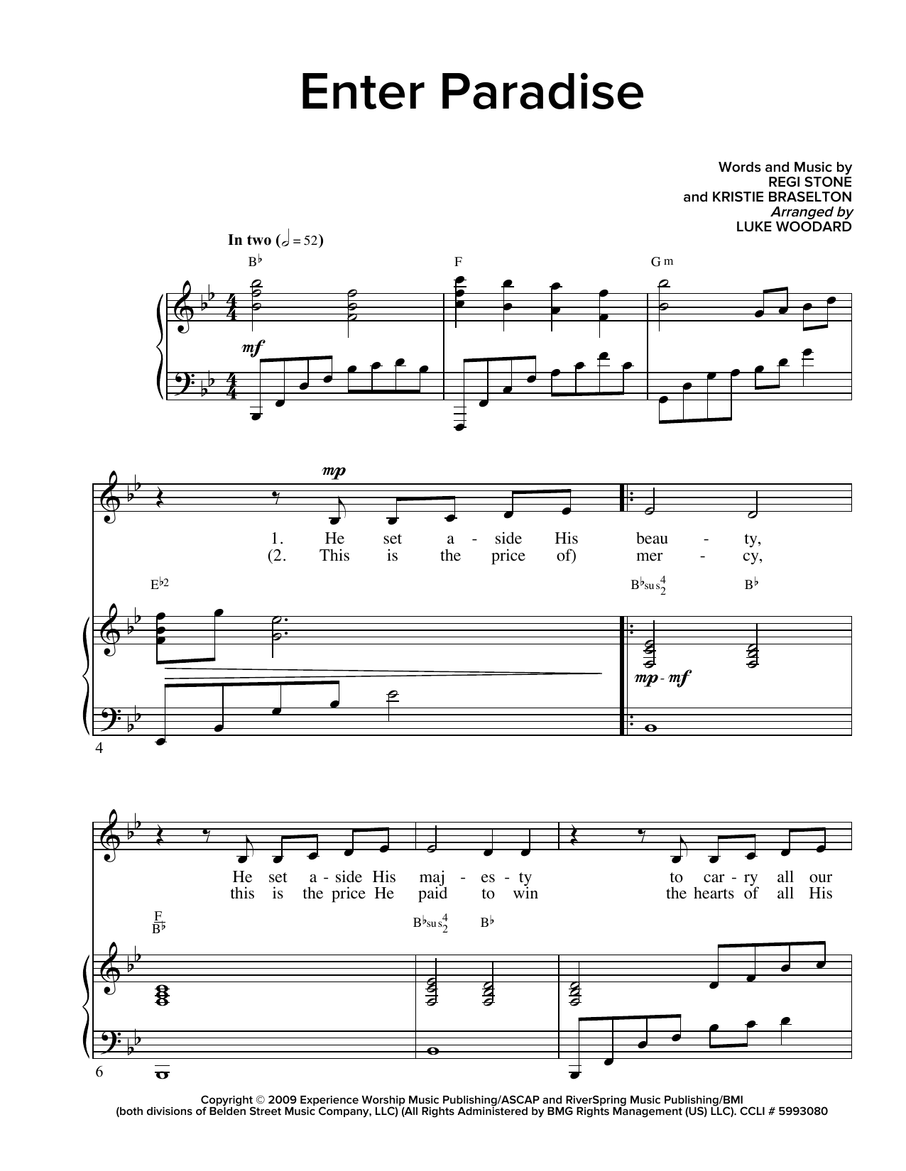 Regi Stone Enter Paradise sheet music notes and chords arranged for SATB Choir