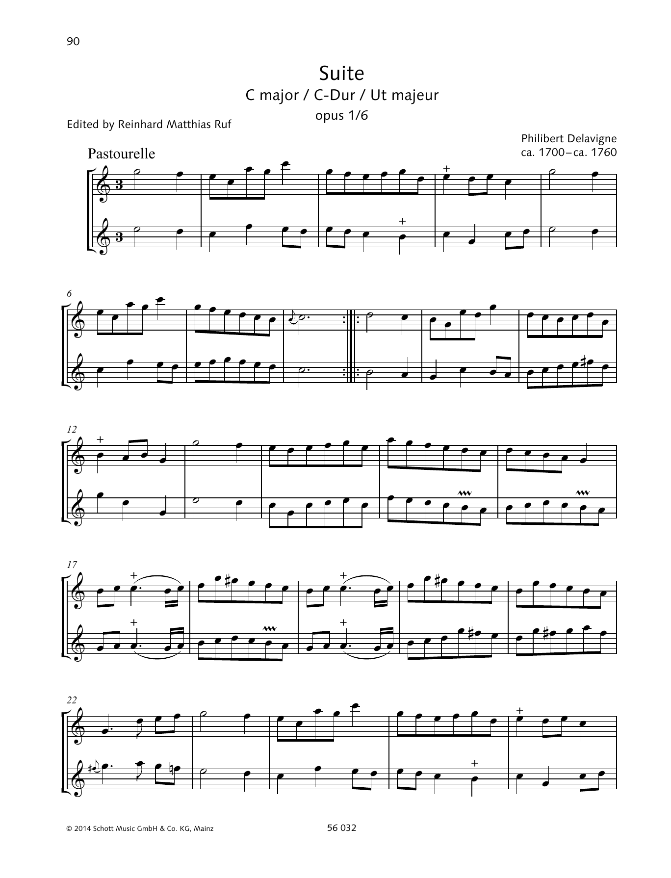 Reinhard Matthias Ruf Suite C Major sheet music notes and chords arranged for Woodwind Ensemble