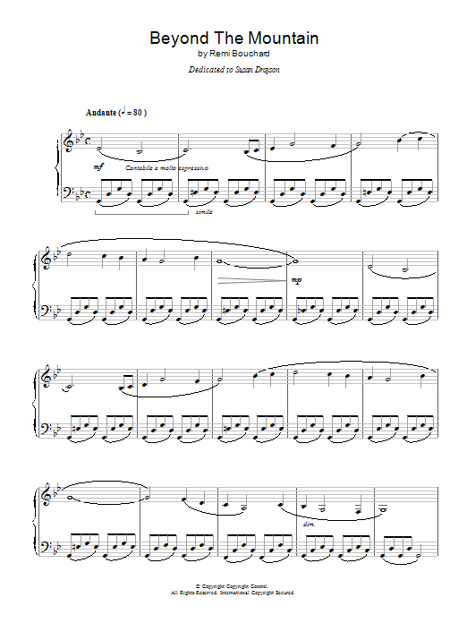 Rémi Bouchard Beyond The Mountain sheet music notes and chords arranged for Piano Solo