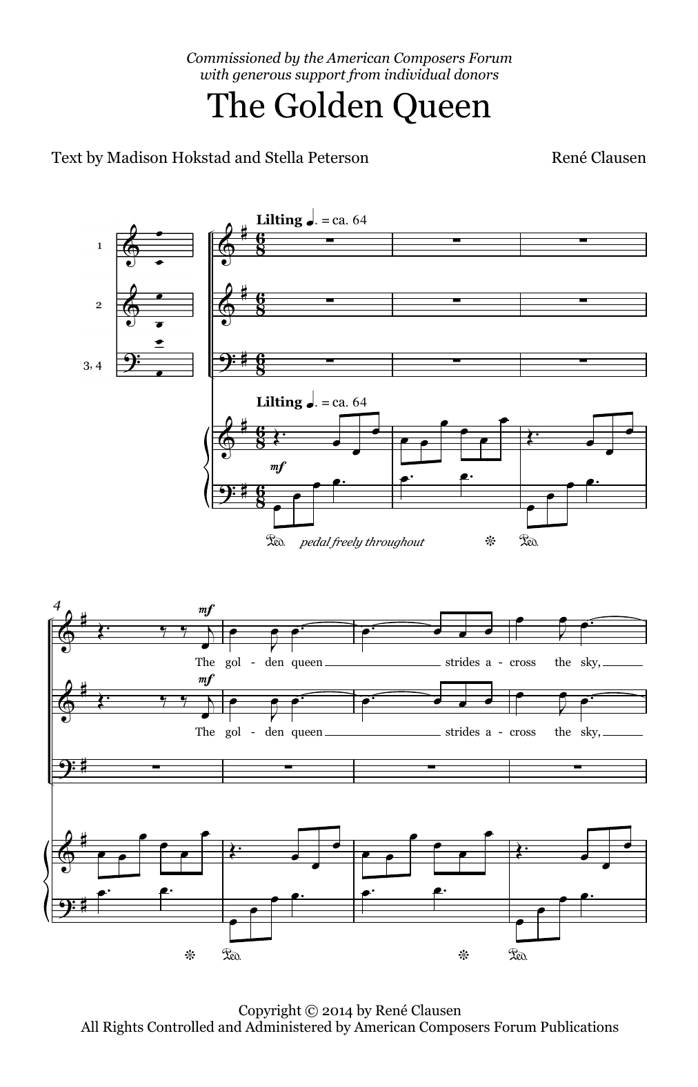René Clausen The Golden Queen sheet music notes and chords arranged for SATB Choir