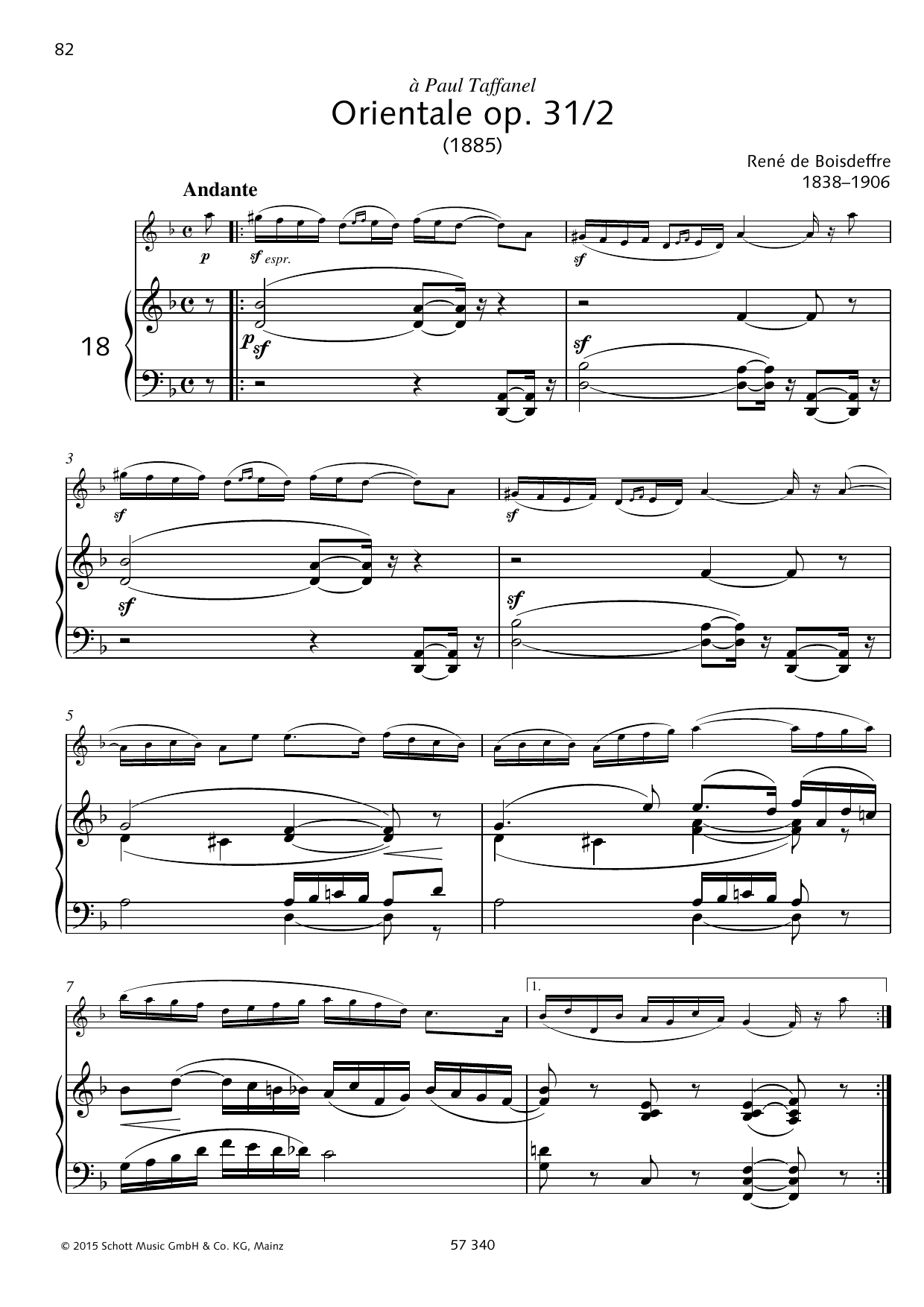 Rene De Boisdeffre Orientale sheet music notes and chords arranged for Woodwind Solo