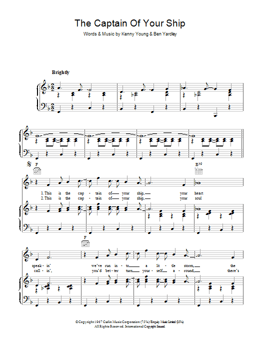 Reparata And The Delrons The Captain Of Your Ship sheet music notes and chords arranged for Piano, Vocal & Guitar Chords