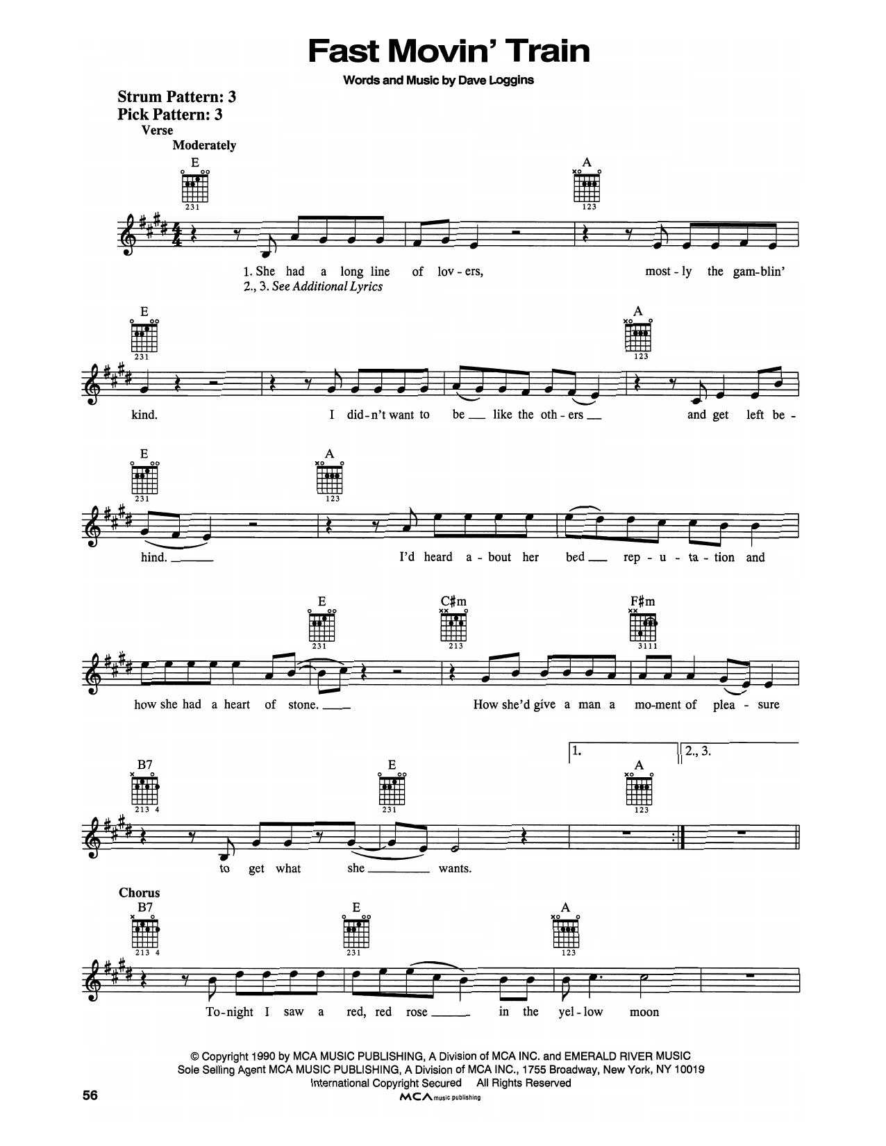 Restless Heart Fast Movin' Train sheet music notes and chords arranged for Easy Guitar