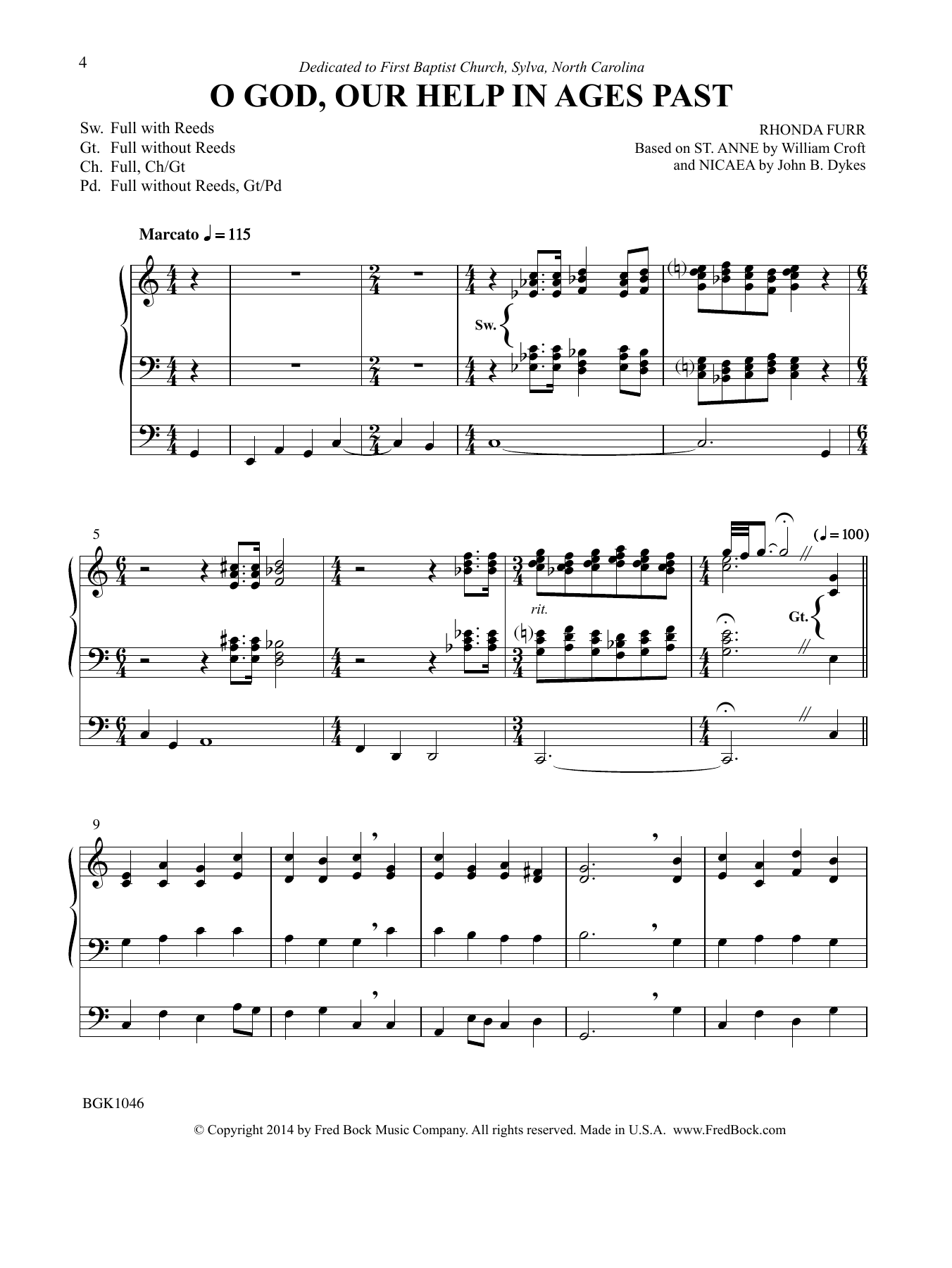 Rhonda Furr Be Thou My Vision sheet music notes and chords arranged for Organ