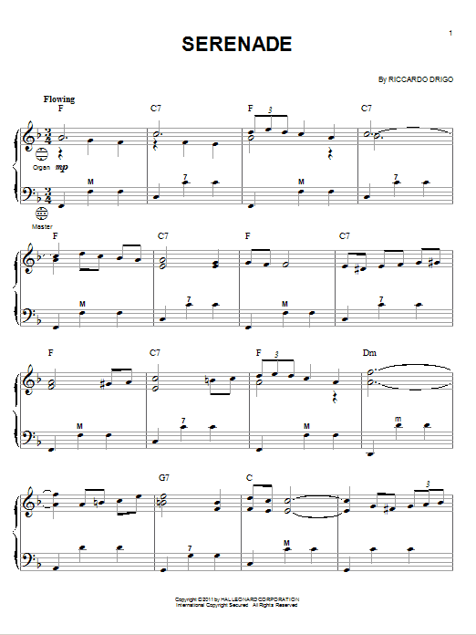Riccardo Drigo Serenade sheet music notes and chords arranged for Accordion