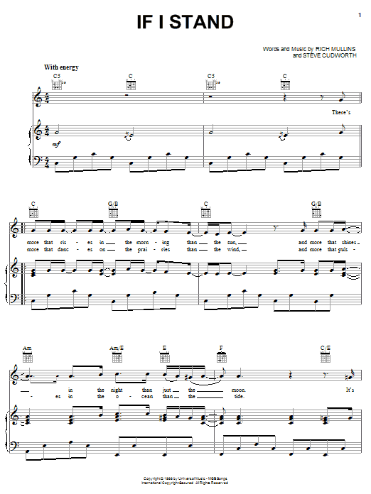 Rich Mullins If I Stand sheet music notes and chords arranged for Lead Sheet / Fake Book