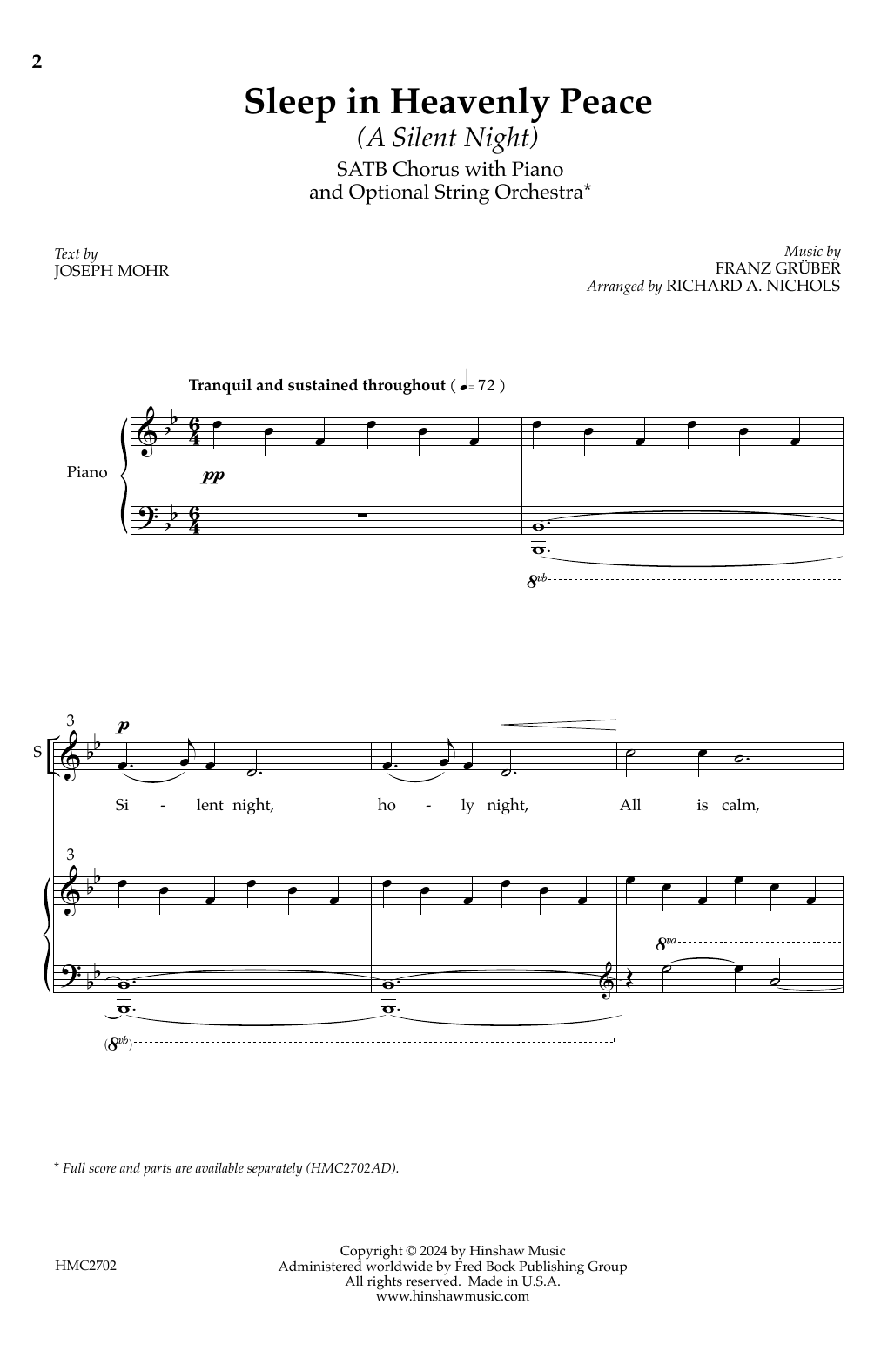 Richard A. Nichols Sleep In Heavenly Peace (A Silent Night) sheet music notes and chords arranged for SATB Choir