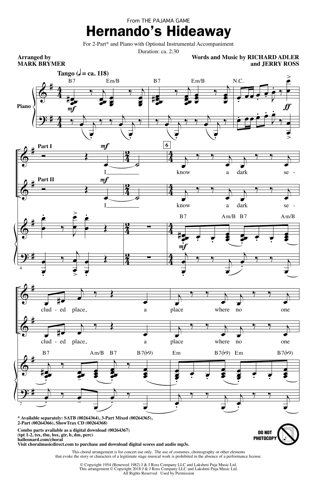 Richard Adler Hernando's Hideaway (arr. Mark Brymer) sheet music notes and chords arranged for 3-Part Mixed Choir