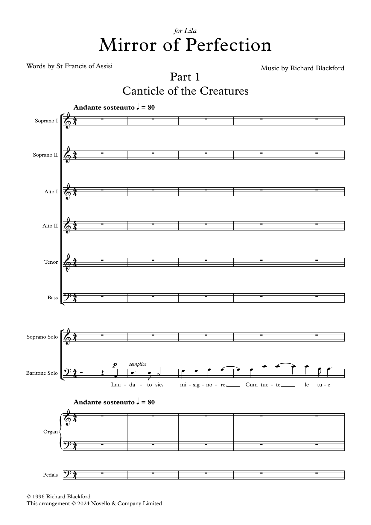 Richard Blackford Mirror Of Perfection (Organ Version) sheet music notes and chords arranged for SATB Choir