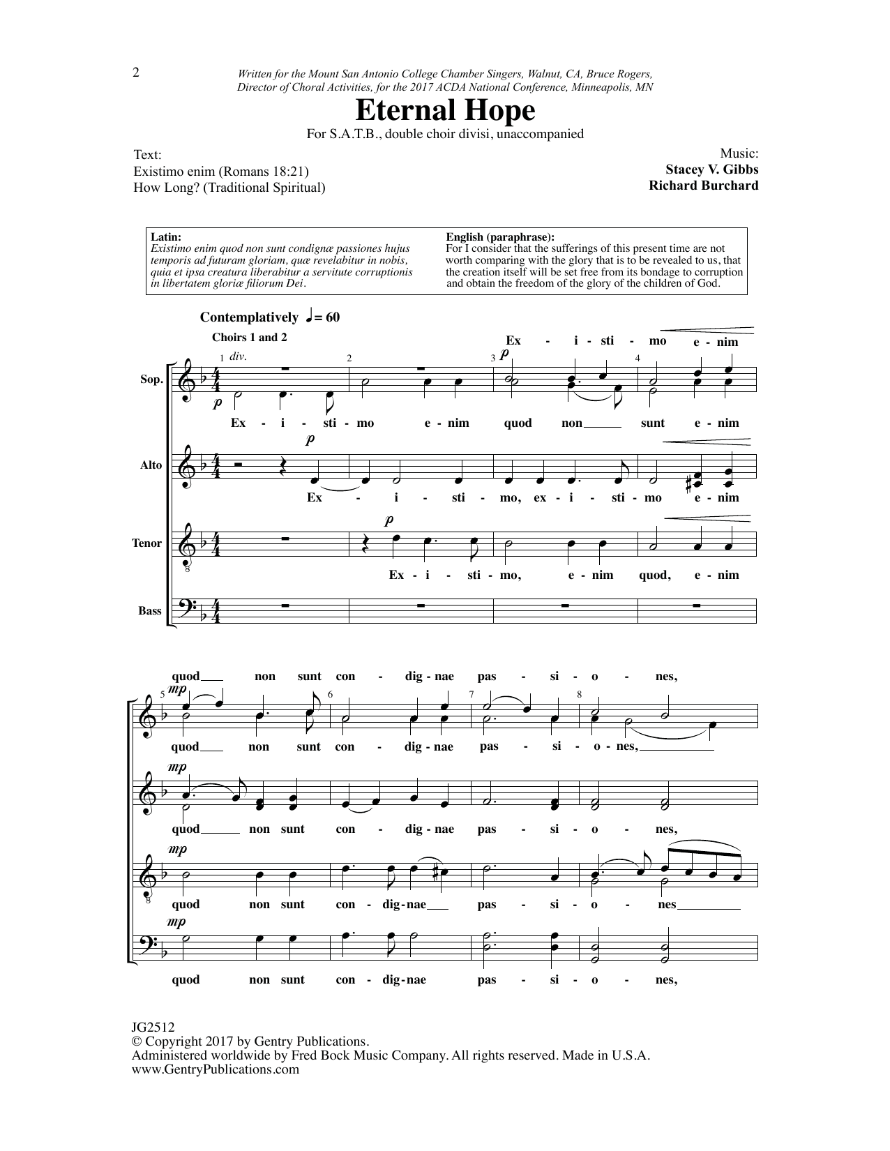 Richard Burchard Eternal Hope sheet music notes and chords arranged for SATB Choir