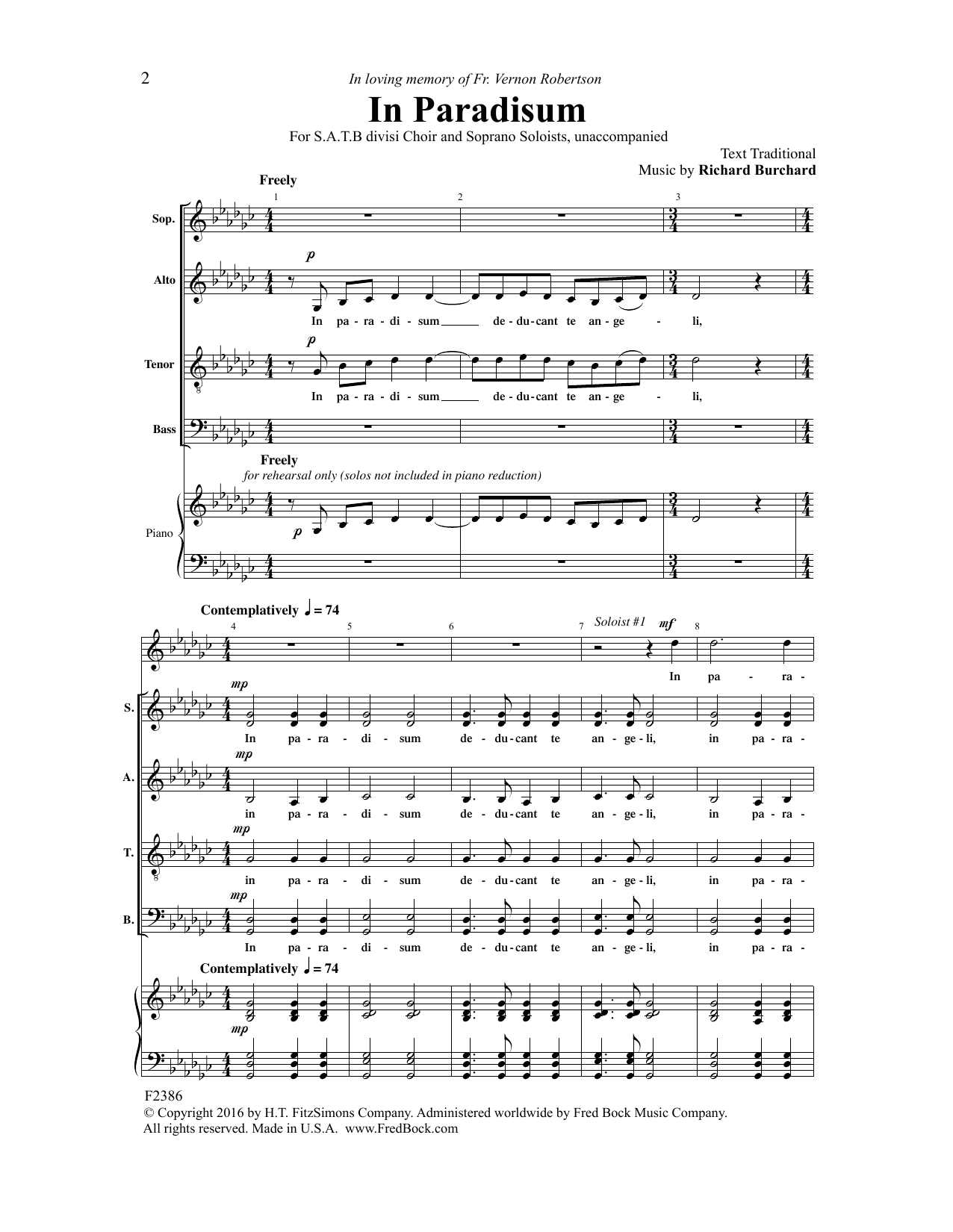 Richard Burchard In Paradisum sheet music notes and chords arranged for SATB Choir