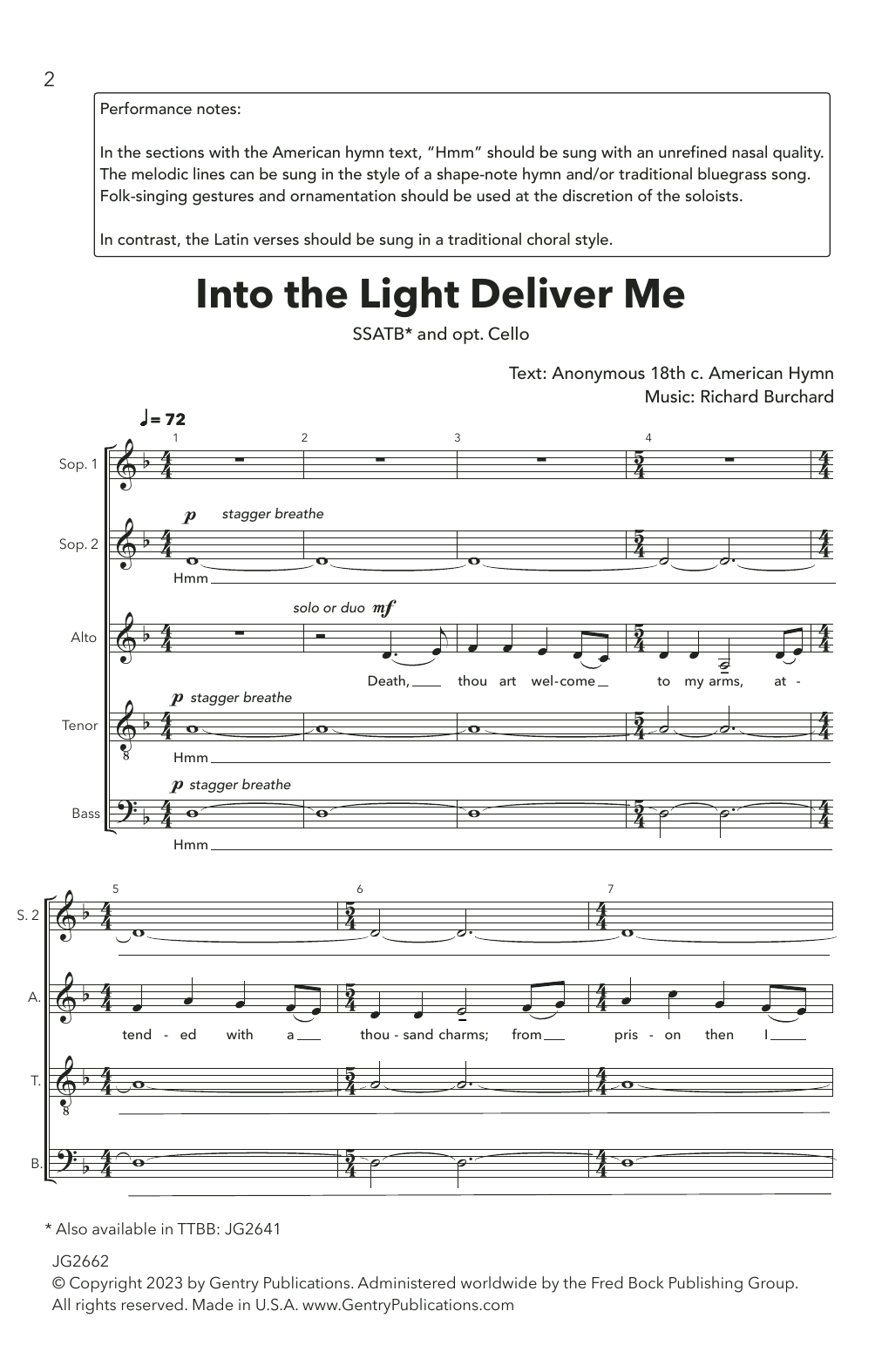 Richard Burchard Into The Light, Deliver Me sheet music notes and chords arranged for SSATB Choir