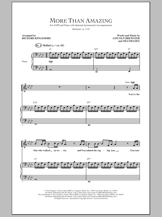 Richard Kingsmore More Than Amazing sheet music notes and chords arranged for SATB Choir
