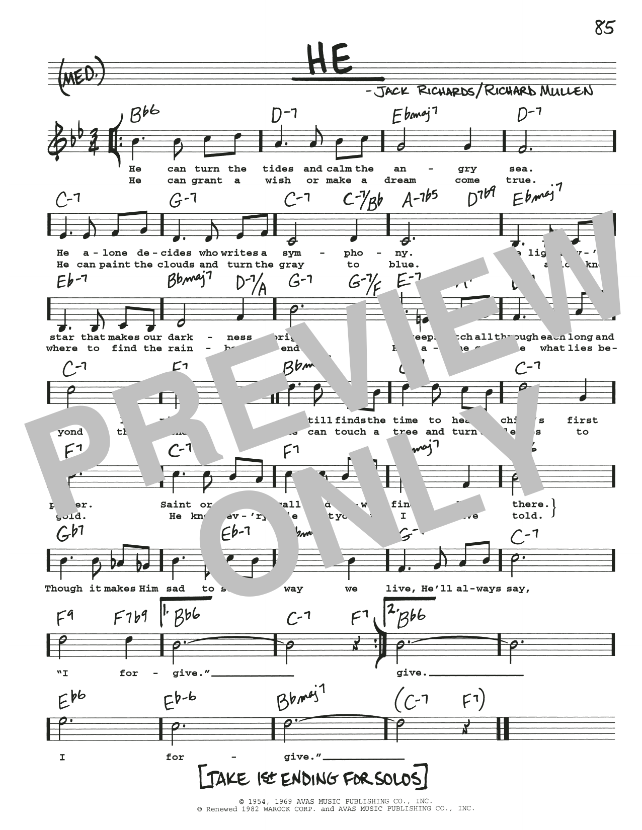 Richard Mullan He sheet music notes and chords arranged for Real Book – Melody, Lyrics & Chords