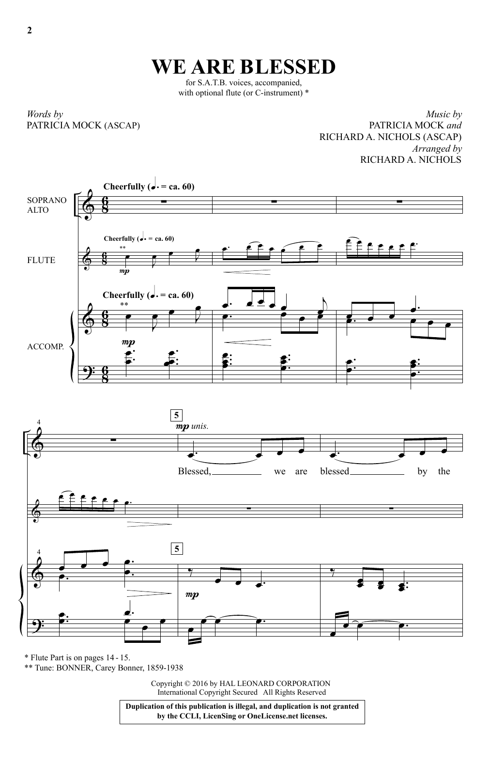 Richard Nichols We Are Blessed sheet music notes and chords arranged for Choir