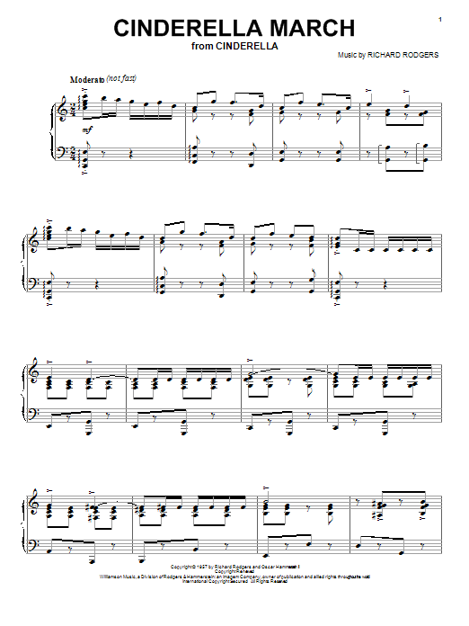 Richard Rodgers Cinderella March sheet music notes and chords arranged for Piano, Vocal & Guitar Chords (Right-Hand Melody)