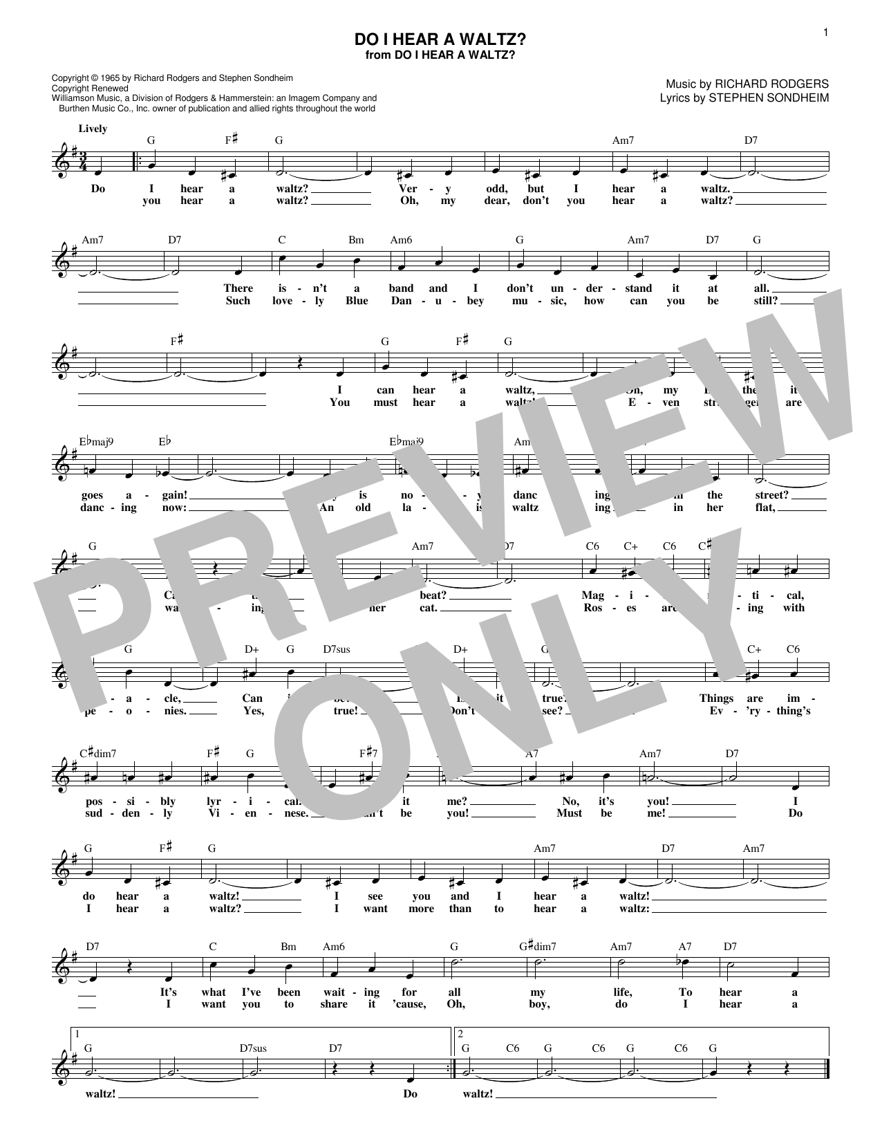 Richard Rodgers Do I Hear A Waltz? sheet music notes and chords arranged for Lead Sheet / Fake Book