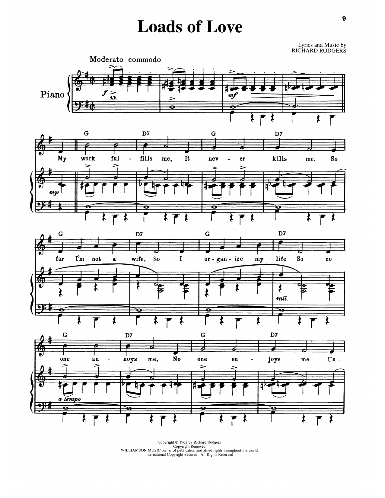 Richard Rodgers Loads Of Love (from No Strings) sheet music notes and chords arranged for Piano & Vocal