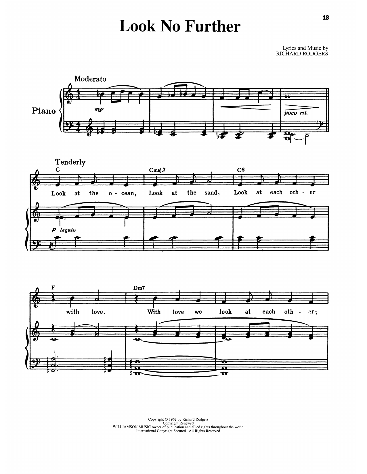 Richard Rodgers Look No Further (from No Strings) sheet music notes and chords arranged for Piano & Vocal