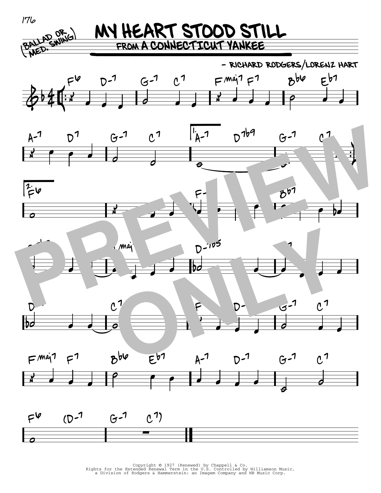 Richard Rodgers My Heart Stood Still sheet music notes and chords arranged for Real Book – Melody & Chords
