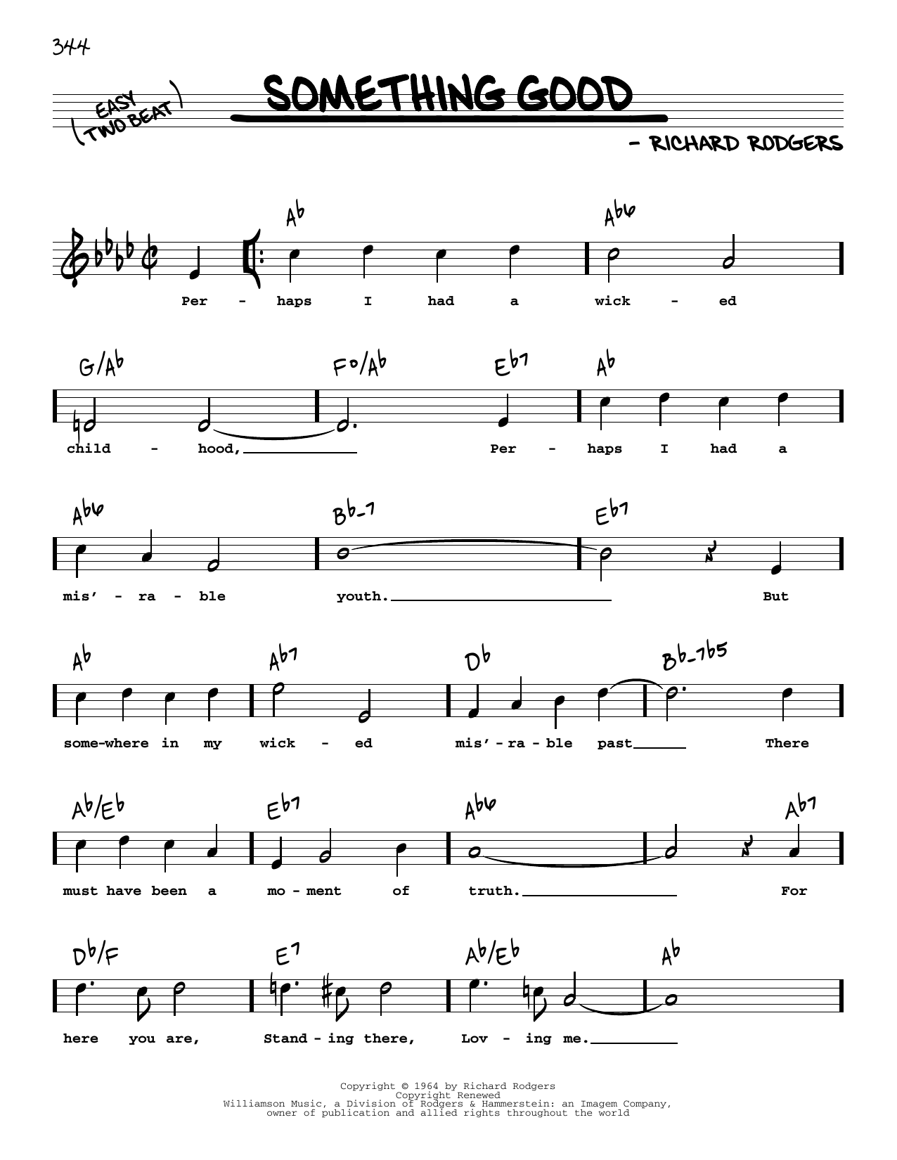 Richard Rodgers Something Good (from The Sound Of Music) (High Voice) sheet music notes and chords arranged for Real Book – Melody, Lyrics & Chords