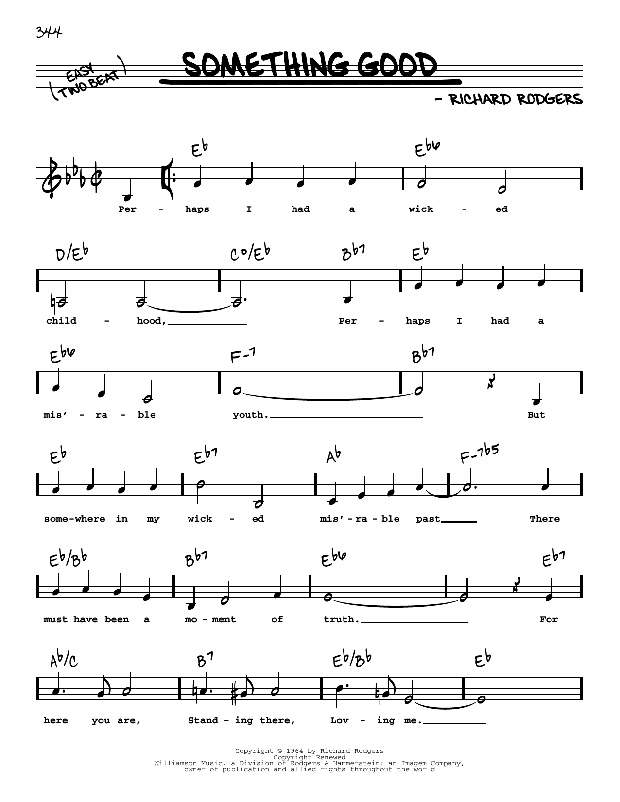 Richard Rodgers Something Good (from The Sound Of Music) (Low Voice) sheet music notes and chords arranged for Real Book – Melody, Lyrics & Chords