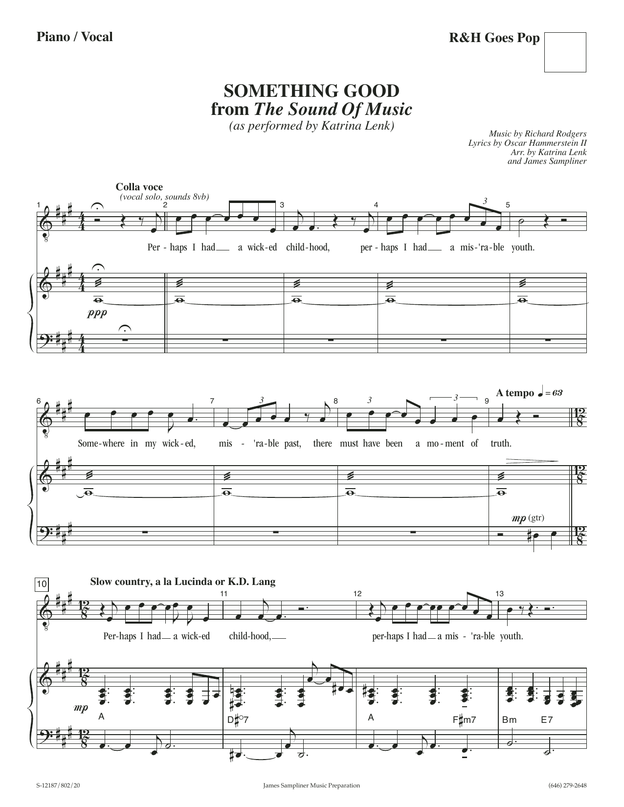 Richard Rodgers Something Good [R&H Goes Pop! version] (from The Sound Of Music) sheet music notes and chords arranged for Piano & Vocal