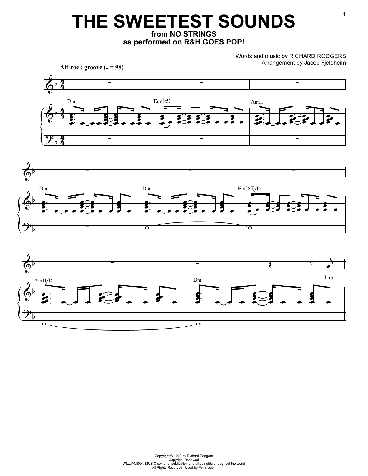 Richard Rodgers The Sweetest Sounds [R&H Goes Pop! version] (from No Strings) sheet music notes and chords arranged for Piano & Vocal