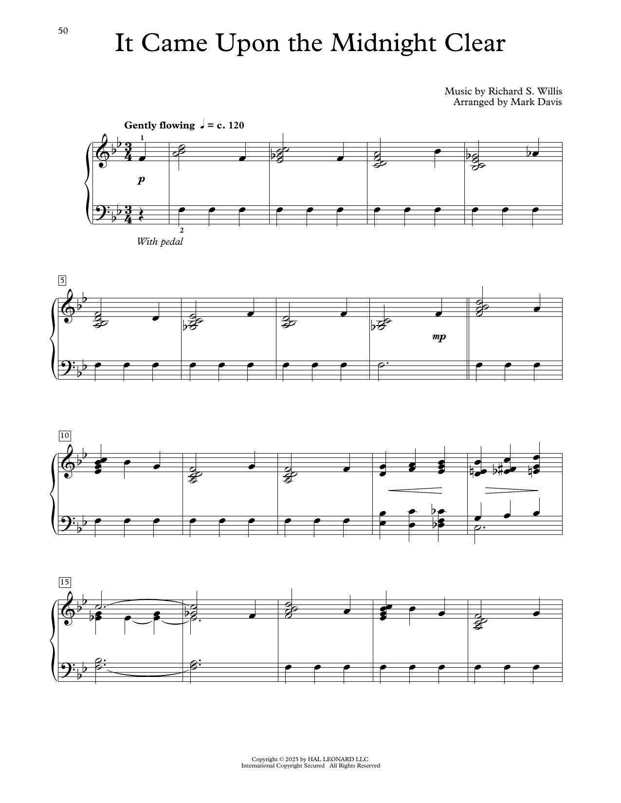 Richard S. Willis It Came Upon The Midnight Clear (arr. Mark Davis) sheet music notes and chords arranged for Educational Piano