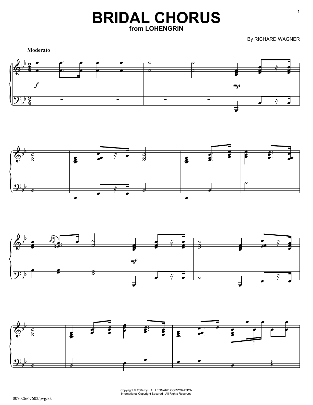 Richard Wagner Bridal Chorus sheet music notes and chords arranged for Violin Solo