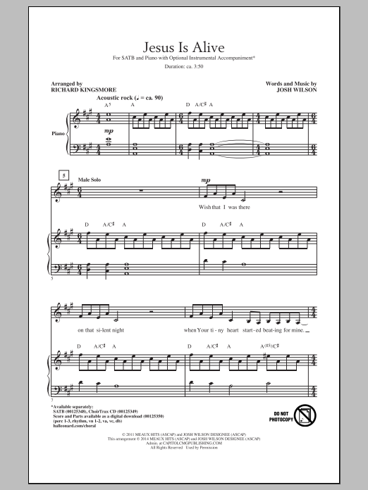 Richard Kingsmore Jesus Is Alive sheet music notes and chords arranged for SATB Choir