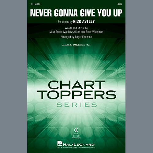 Easily Download Rick Astley Printable PDF piano music notes, guitar tabs for  SATB Choir. Transpose or transcribe this score in no time - Learn how to play song progression.