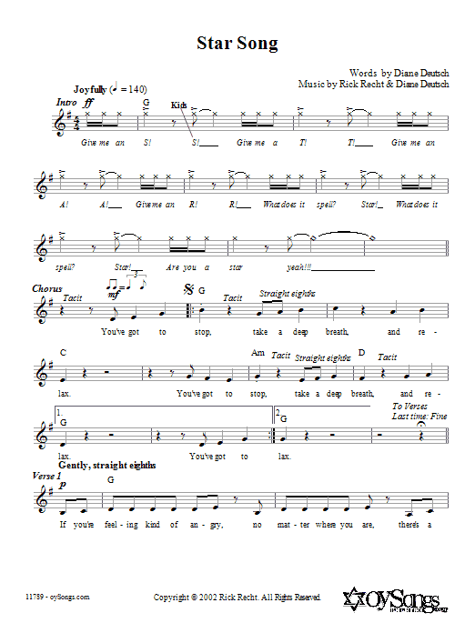 Rick Recht Star Song sheet music notes and chords arranged for Lead Sheet / Fake Book